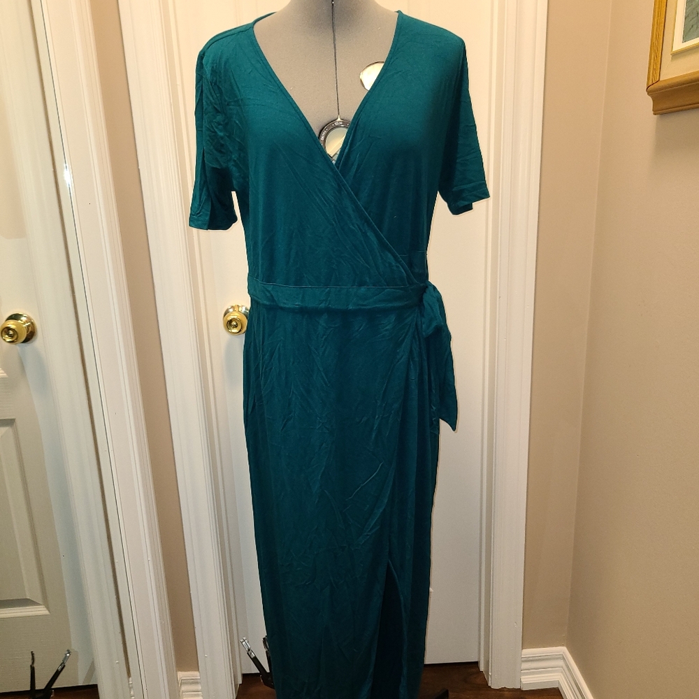 Forever 21 teal wrap Maxi dress